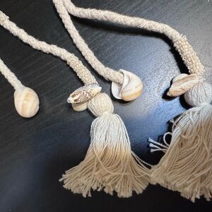 Free People Beaded Shell Rope belt - Salt Color NWT Rare